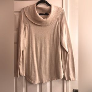 Cowl tunic neck long sleeve sweater